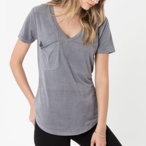 Small, Z supply, short sleeve suede shirt